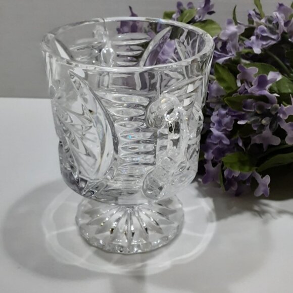 Pinwheel Crystal Footed Sugar Bowl Buzzstar Vintage - Picture 3 of 9